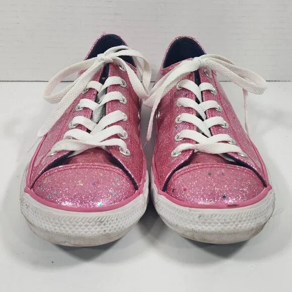 Converse All Star Lowtop Pink Glitter Size 6 - Picture 2 of 4